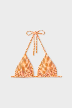 Top bikini triangular estampado