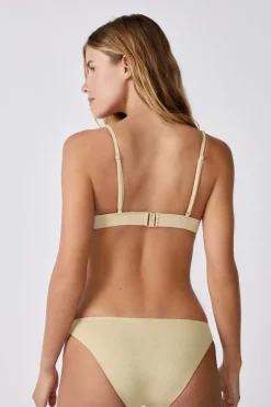 Top bikini triangular sin aros brillante