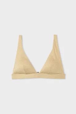 Top bikini triangular sin aros brillante
