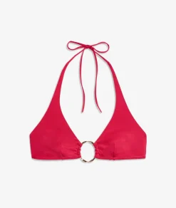 Top bikini triángulo con detalle de anillas