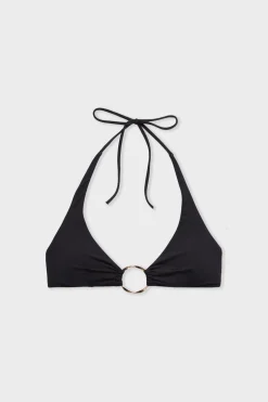 Top bikini triángulo con detalle de anillas