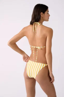Top bikini triángulo sin aros a rayas