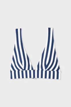 Top bikini triángulo sin aros a rayas