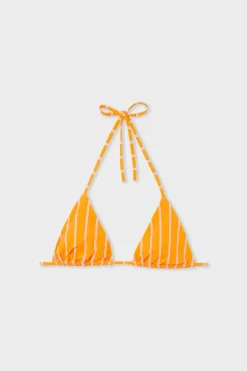 Top de bikini triangular a rayas