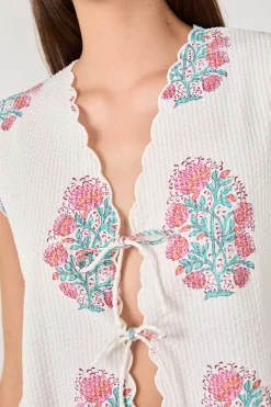 Top de pijama de algodón estampado