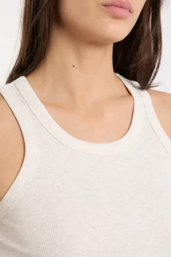 Top de pijama de cuello redondo con algodón