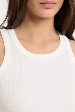 Top de pijama de cuello redondo con algodón