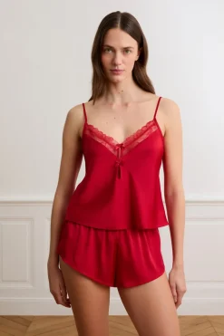 Top de satén con lazos