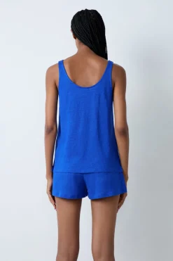 Top de tirantes de lino