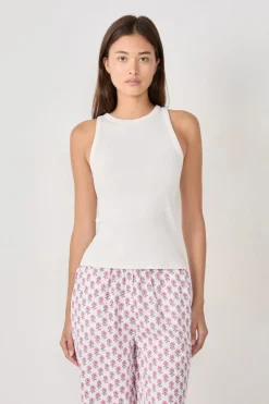 Top de tirantes de pijama de algodón