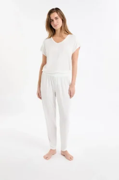 Top liso de manga corta