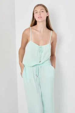 Top satinado con tirantes