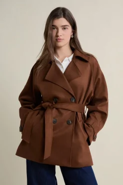 Trench mi-long ceinturé