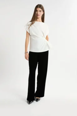 T-shirt drapé avec noeud