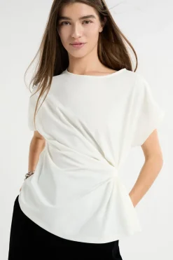 T-shirt drapé avec noeud