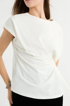 T-shirt drapé avec noeud