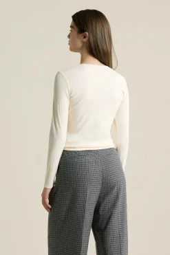 T-shirt manches longues encolure carrée