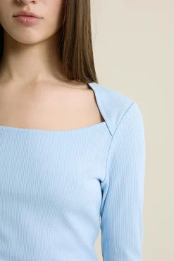 T-shirt manches longues encolure carrée