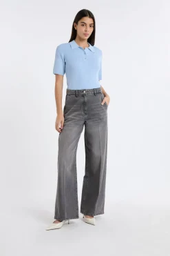 Vaqueros anchos de algodón