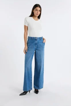 Vaqueros anchos de algodón