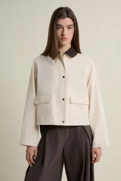 Veste courte à col velours