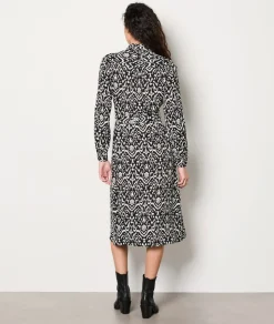 Vestido camisero estampado con cinturón