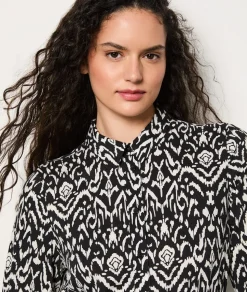 Vestido camisero estampado con cinturón