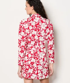 Vestido camisero floral con cinturón