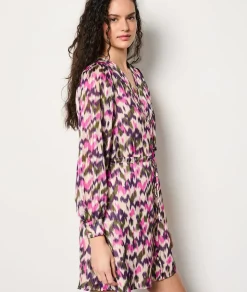 Vestido corto camisero estampado