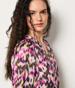 Vestido corto camisero estampado