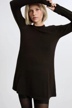 Vestido de manga larga con lana