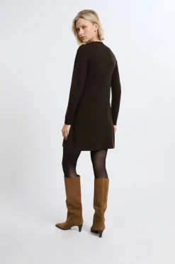 Vestido de manga larga con lana