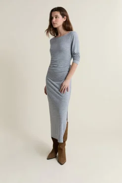 Vestido largo con cuello barco