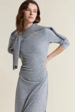 Vestido largo con cuello barco