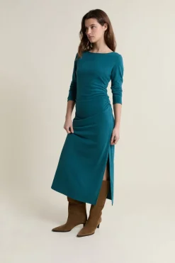 Vestido largo con cuello barco