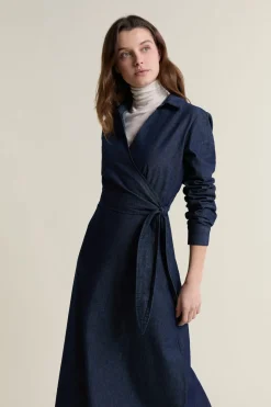 Vestido largo cruzado de algodón