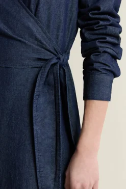 Vestido largo cruzado de algodón