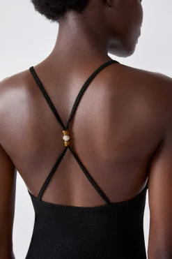 Vestido largo de playa brillante