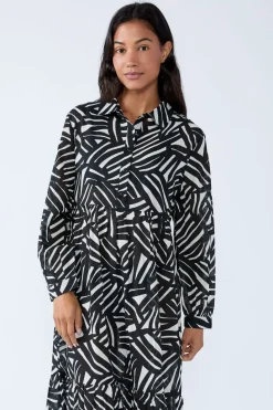 Vestido largo de playa estampado