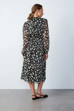 Vestido largo estampado fluido