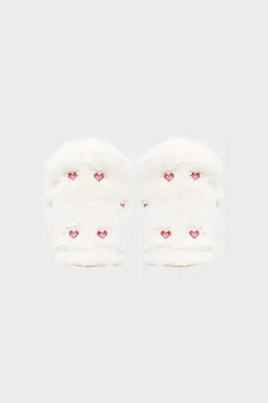 Zapatillas botines de tejido ultrasuave con motivos de corazones