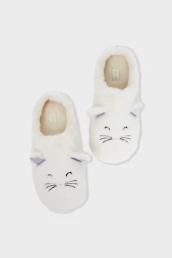 Zapatillas con motivos de gatos de tejido ultrasuave