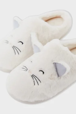 Zapatillas con motivos de gatos de tejido ultrasuave