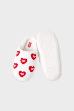 Zapatillas con motivos de corazones de tejido ultrasuave