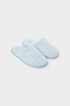 Zapatillas destalonadas a rayas con algodón