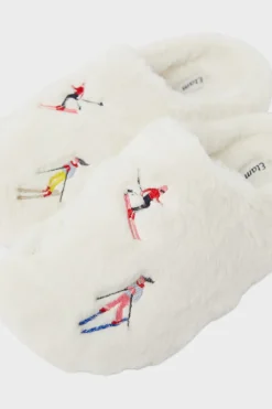 Zapatillas destalonadas de tejido ultrasuave con motivos